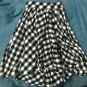 Vintage Plaid Midi Skirt